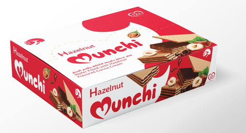 Biscuits - Wafer Filled with Cream - Cocoa and Hazelnut Flavor - M Corona Munchi -Pack of -12 Baku
