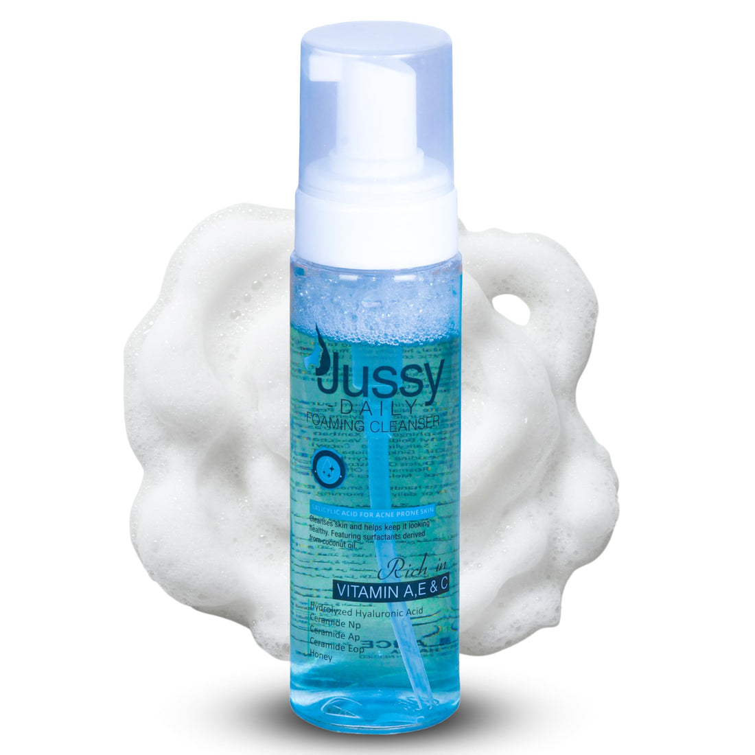 Jussy Daily Foaming Cleanser – 0.5% Salicylic Acid, Hyaluronic Acid, Niacinamide, Honey & Vitamins A, E, C – Deep Clean, Exfoliate, Brightening & Hydrating Daily Face Wash | 200ml