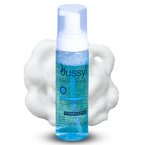Jussy Daily Foaming Cleanser – 0.5% Salicylic Acid, Hyaluronic Acid, Niacinamide, Honey & Vitamins A, E, C – Deep Clean, Exfoliate, Brightening & Hydrating Daily Face Wash | 200ml