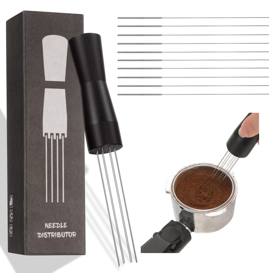 WDT Tool for Coffee Espresso Coffee Stirrer Coffee Needle Distributor WDT Tool Espresso Barista Espresso Needle Stirrer 304 Stainless Steel Espresso Stirrer for Espresso Stirring Distribution