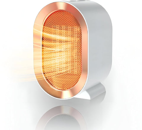 Heater - 1200W Compact Electric Fan for Fast Heating, 2 Temperature Settings and Safe Tip-Over Protection, Ideal for Use in Small Indoor Areas Like Homes and Offices