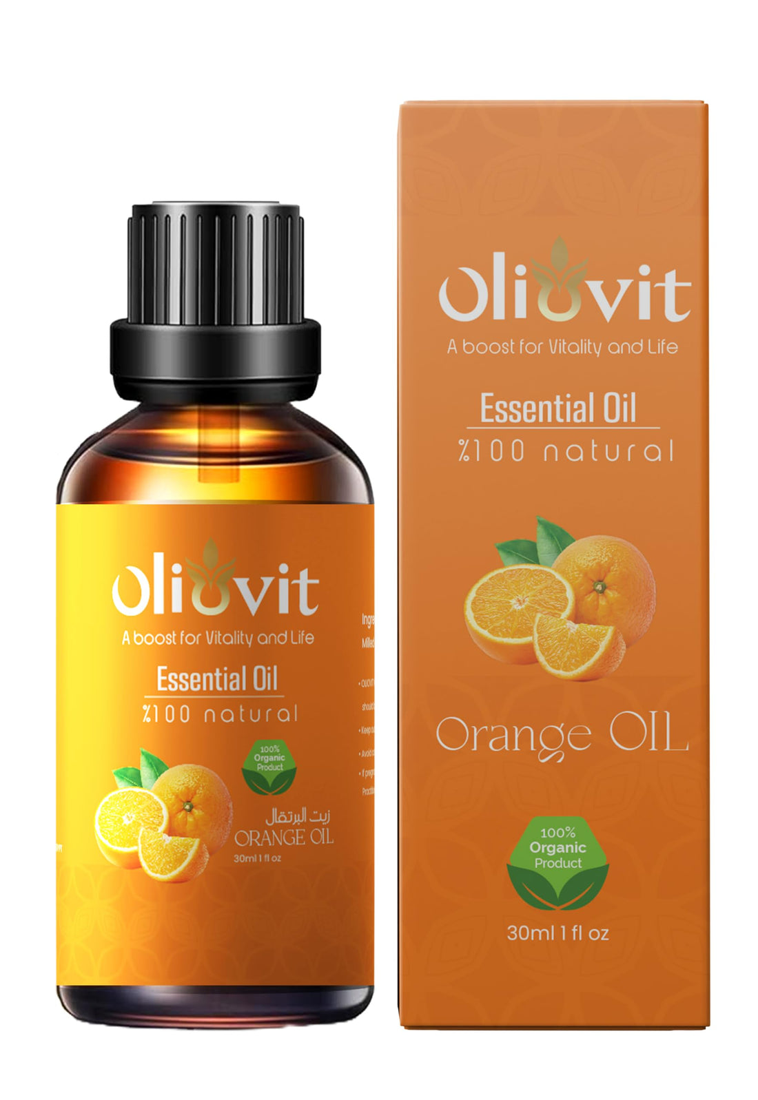 Oliovit Orange Oil 30ml - 100% Pure and Natural Therapeutic Grade for Aromatherapy and Cosmetics