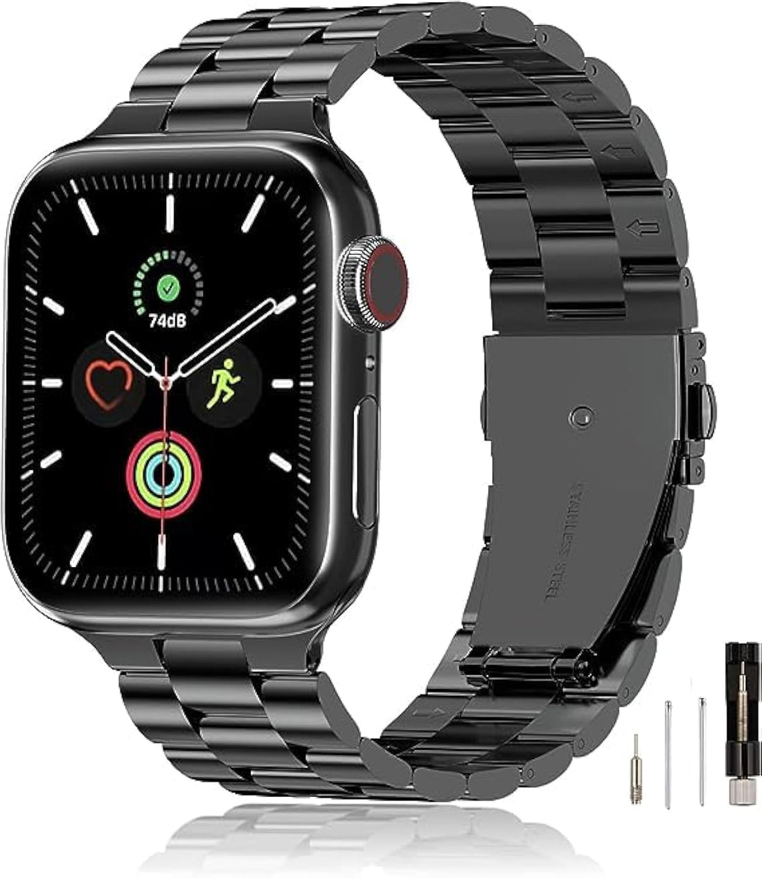 Metal Band Compatible with Apple Watch Band Size 38-40-41 SE Series 6/5/4/3/2/1 Stainless Steel Strap for iWatch - Next store