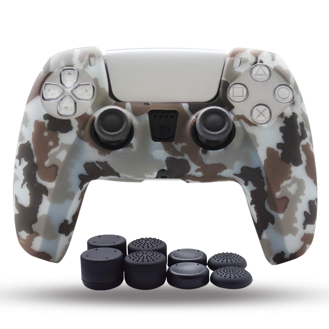 PS5 Controller Skin,Silicone Grips for Playstation 5 PS Controller Anti Slip Cover Case Protector for Dual Sense 5 Controller(Li-Blue) - 8pcs Pro Thumb Grips
