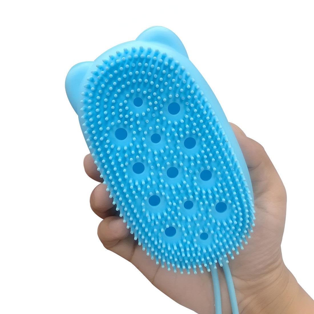 Body Exfoliator - Flexible Silicone Bubble Bath Scrubbing Tool that Provides Smooth Skin Feel, Relaxing SPA Effect, Gentle Dead Skin Removal and Easy Daily Hygiene Care (blue)