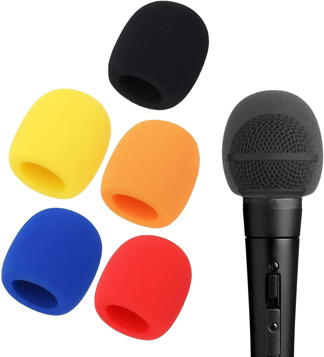 5Pcs Foam Mic Cover Handheld Microphone Windscreen (Diameter 1.4")