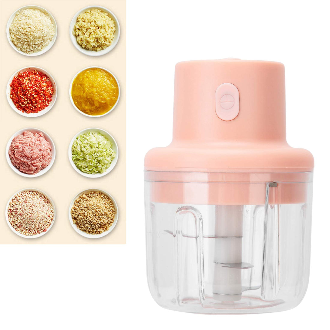 Gedourain Baby Food Maker, 250ml Capacity, Pink, Food Processor, Meat Grinder, Baby Food, Onion, Ginger, Garlic, Chili, Low-Power High-Power Motor, 45W, 30 Sec Working Time