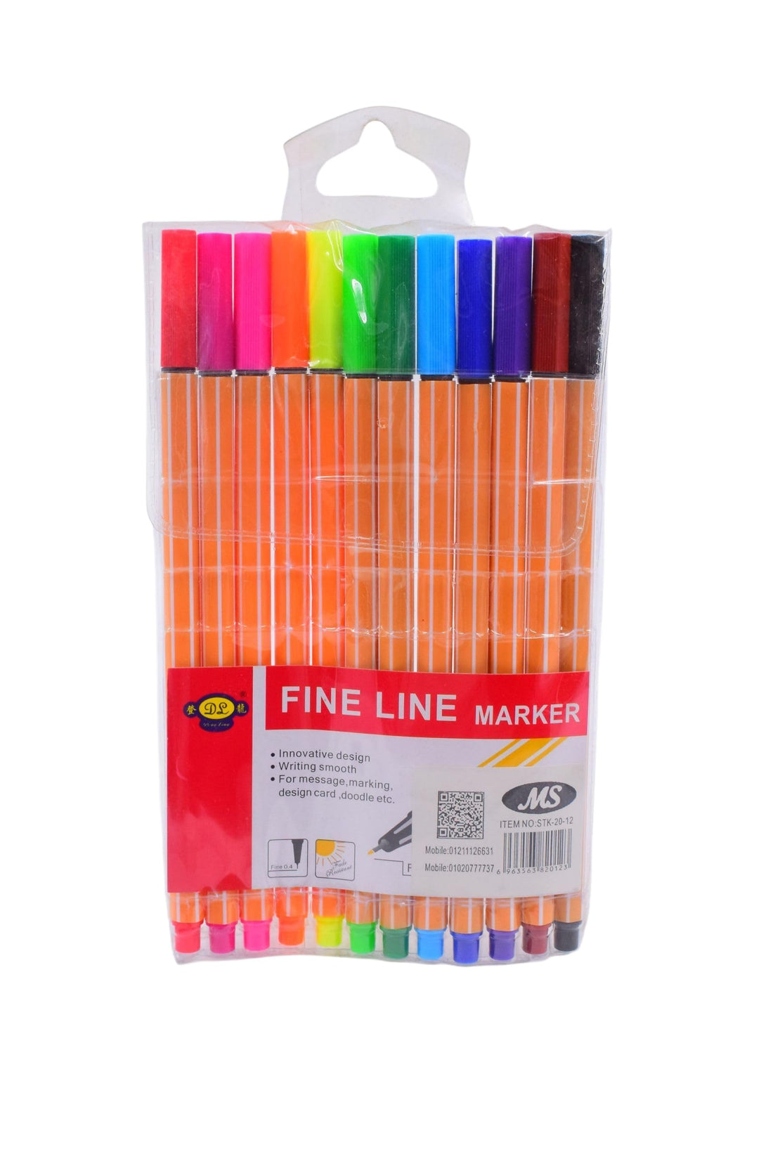 طقم اقلام بيتر فاين - متعددة الالوان - 12 قطعة/ 0.4 ملم من سكاي جلوري Pen Set of 12 Pieces, 0.4 mm – Multicolor