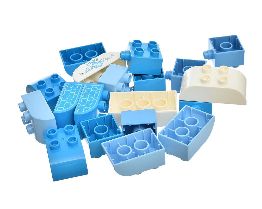 Plastic Large Snow Princess With Little Boy and Two Hours Set of 77 pieces For Girl - Multi Color