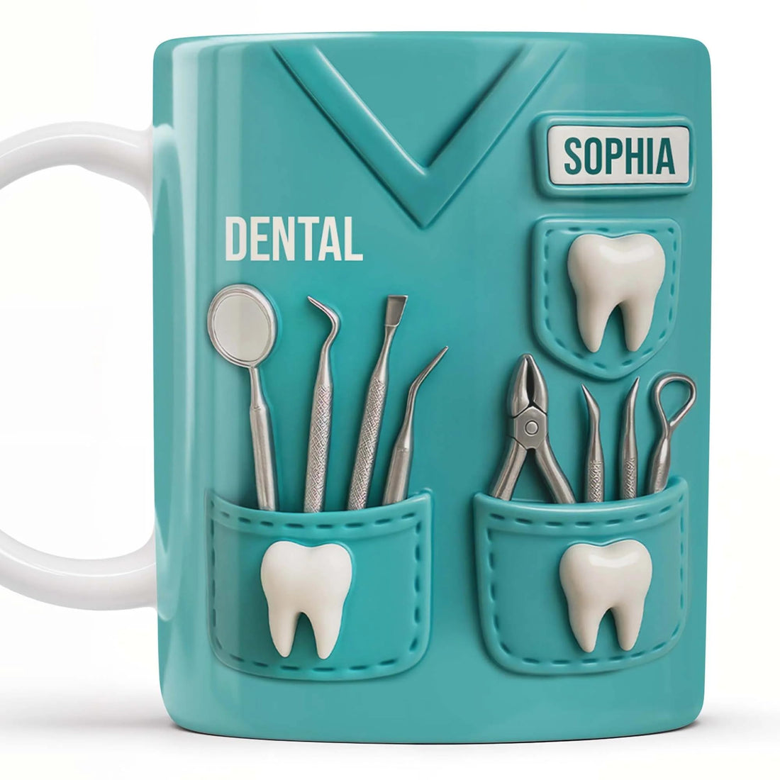 Dental Coffee Mug Featuring Dental Equipment Designs, Personalized Custom Coffee Mug, Gift For Dentists, Dentist Gifts For Men Women, Graduation Gifts For Dental Students Dentistry Dental Assistant