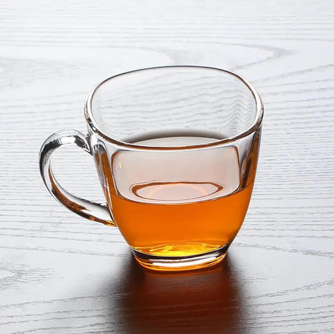 bellemax 210ML Premium Glasses Tea and Coffee Cup Glass Mug, Transparent,Glass Cups Set for Milk Cup, Hot/Cold Drinks Cups, Herbal Tea, Green Tea, Lemon Tea Cup Set of (6)