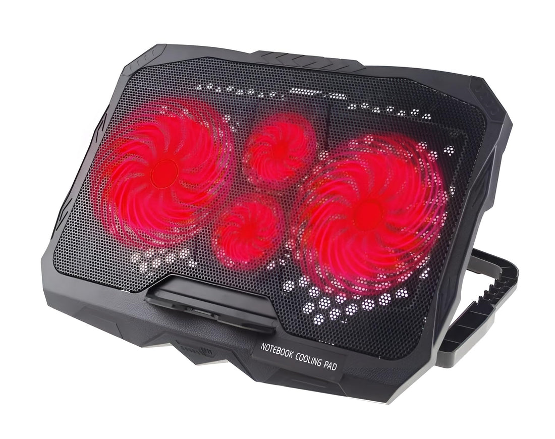 Laptop Cooling Fan GT-17 With 4 Red LED Fans, USB Port, Black, 390x280mm