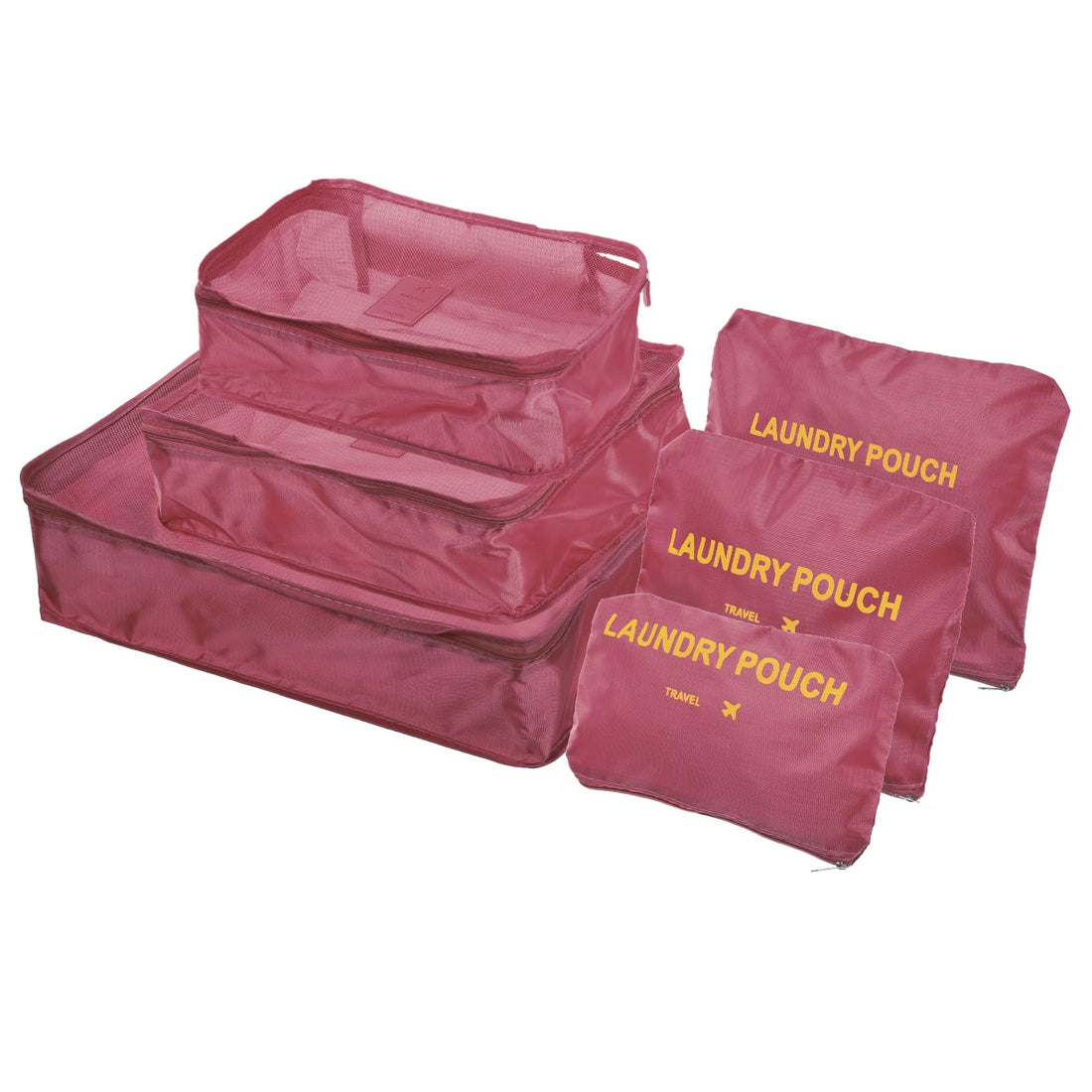 PATIKIL Packing Cube, 6 Set Luggage Organizer Bags Packing Compression Pouches Travel Storage Bags Clothing Sorting Packages, Wine Red
