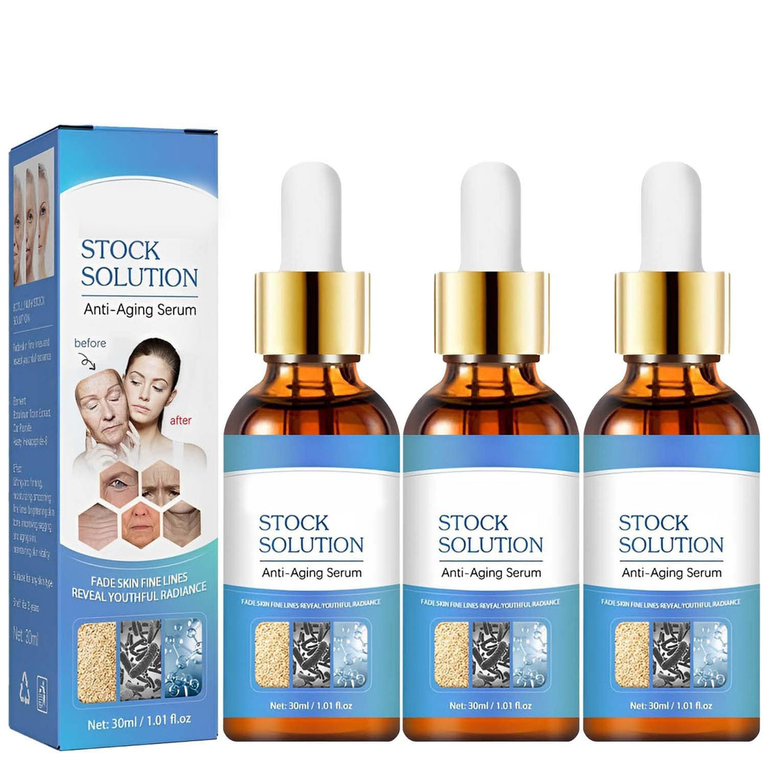2023 Newest Botox Stock Facial Solution, Jennifer Aniston Anti Aging Serum, Dark Spot Corrector & Fade Fine Lines Essence (3 Pcs)