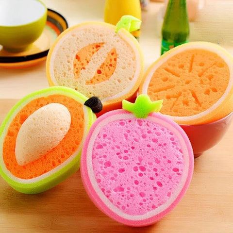 Cute Fruit Shaped Bath Sponges and Baby Bath Tools Set - 100 Pieces Limited Time Sponge Cleaning Balls