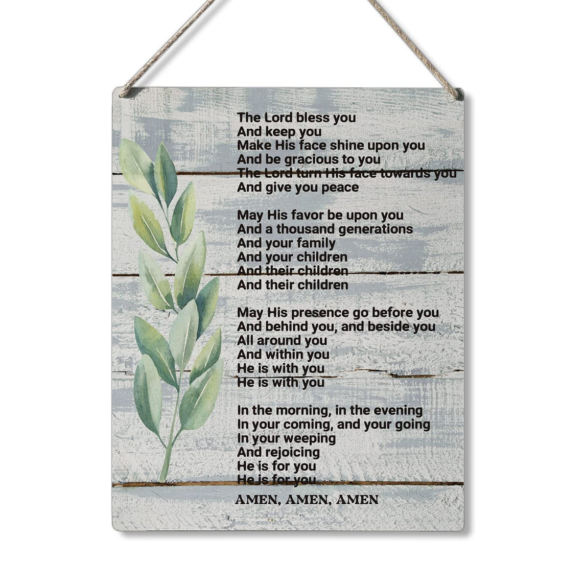 Qious Inspirational Gift Signs the Lord Bless You and Keep You Make His Face Shine Upon You Wooden Hanging Sign Religious Scripture Wall Art Home Decoration 10 x 8 Inches