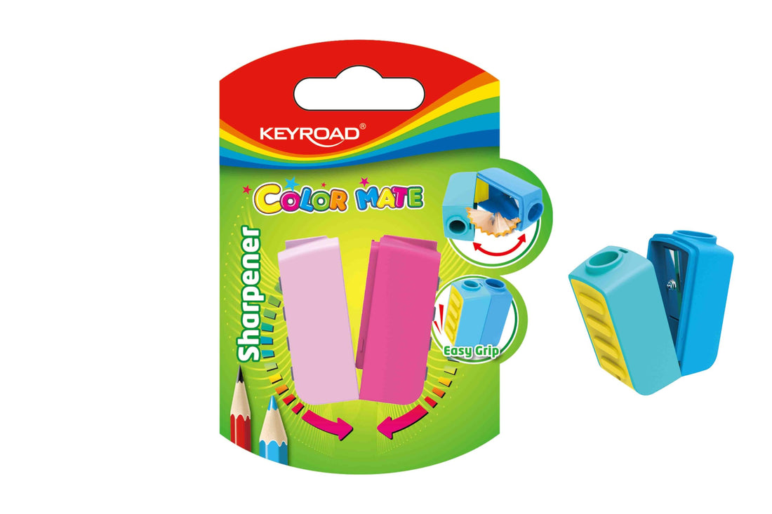 Keyroad color mate (2 holes)-sharpener kr971876( 1 piece )multicolor