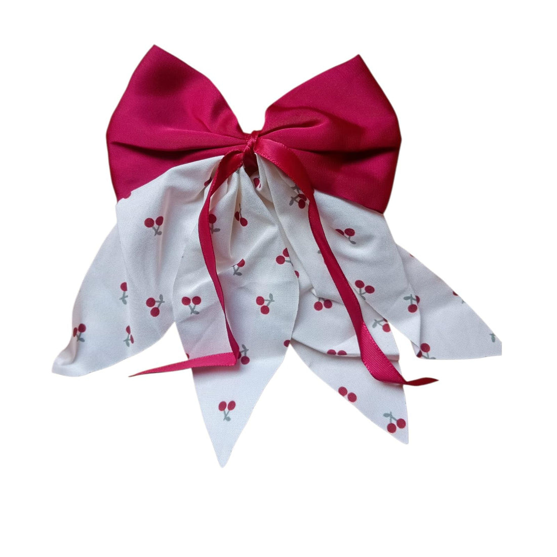 Double Bow Hair Bow Cherry Pattern White Red Hair Clip Hair Accessories for Girls