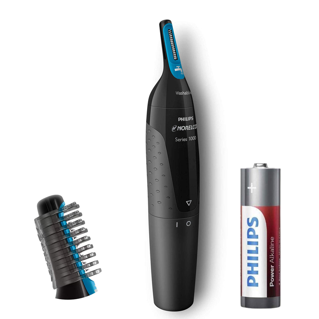 Philips Norelco Nose Trimmer Series 1000 Nose, Ear & Eyebrow Trimmer, Fully Washable, Stainless Steel Blades, NT1700/49 – International Warranty – Packaging May Vary