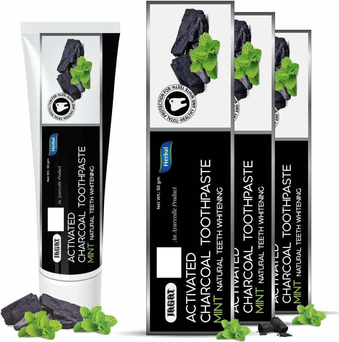 Toothpaste Herbal Activated Charcoal Whitening Toothpaste Remove Yellowing Stain Tea Coffee Smoke-140ml
