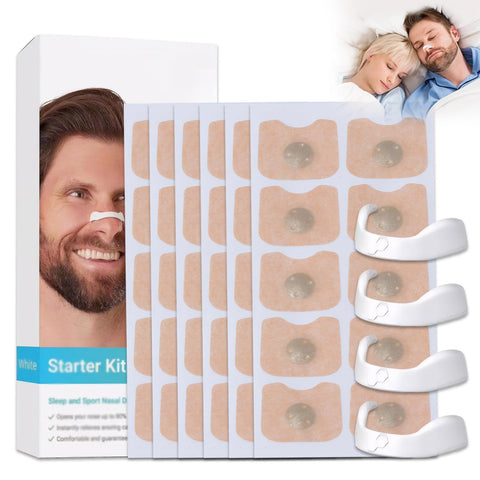 BIGTHREE 60 Pcs Intake Breathing Nose Magnets Nose, Breathing Strips Magnet Magnetic Nose, Reduce Snoring, Improve Sleeping Quality, for Family Travel and Business Trip with 4 pcs Nose Clips