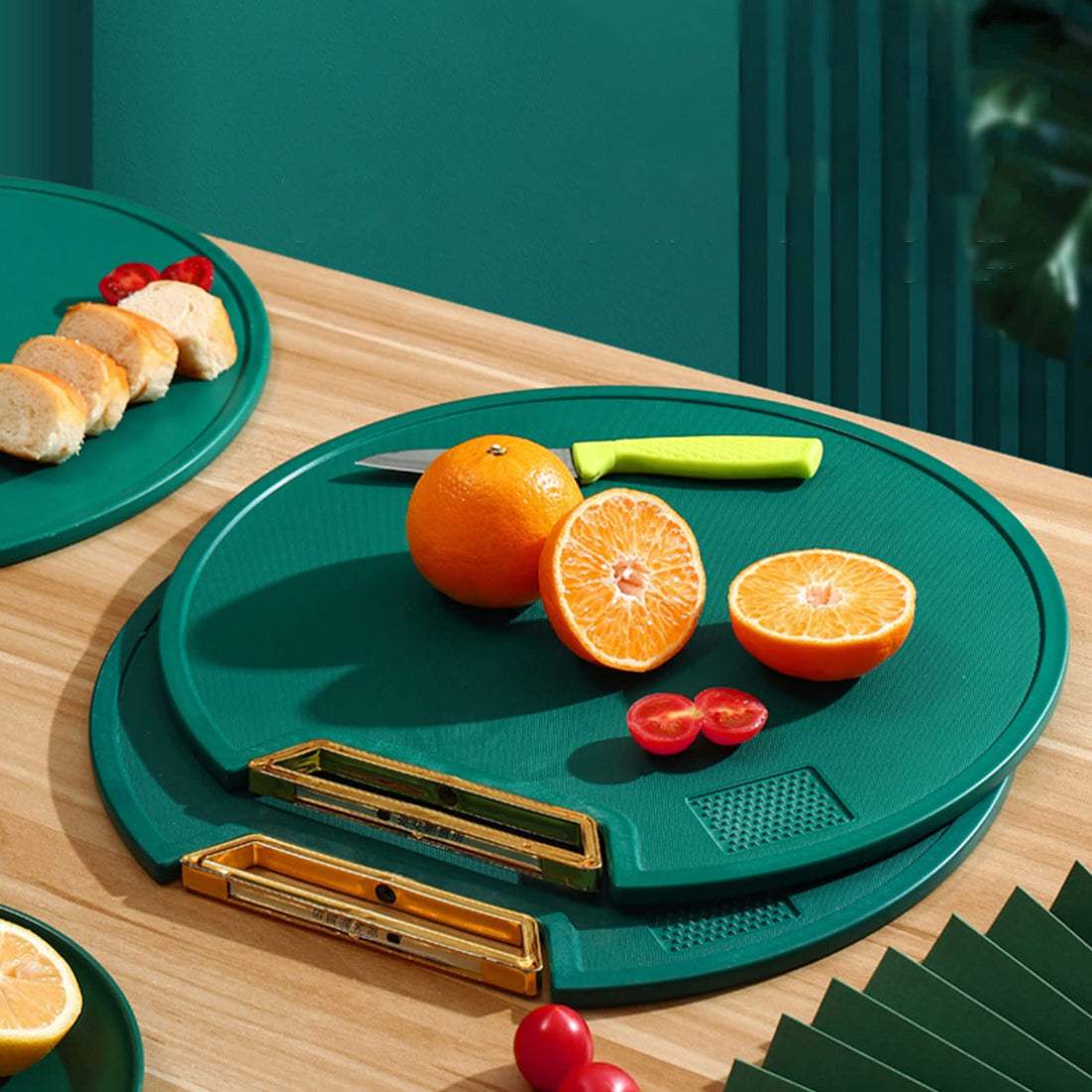 Round Shape Cutting Board, Chopping Board, Heavy Duty Non-Slip, Double Side,for Kitchen Home Meat Vegetable Fruit Cheese