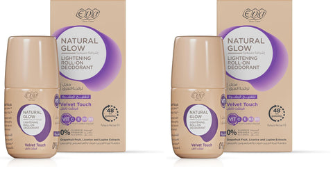 Eva Skin Care Natural Glow Lightening Roll-On Deodorant - Velvet Touch 60 milliliter (Pack of 2)