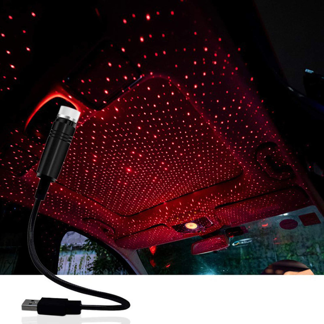 Generic Led atmosphere lights,adjustable multiple modes,usb star projector night light,roof star light,atmosphere decoration for car/home/party (red)
