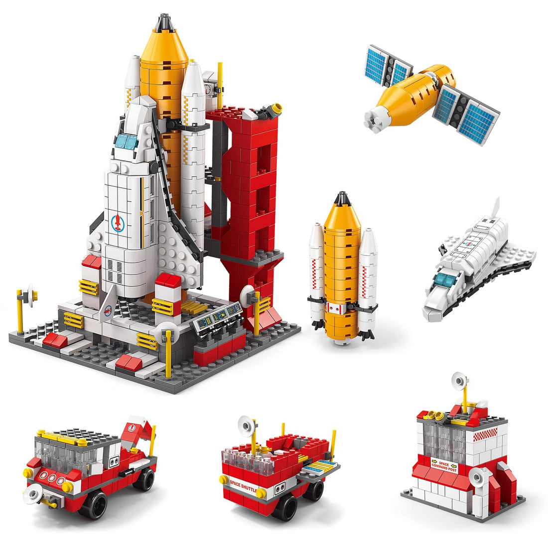 Sosuy Space Exploration Shuttle Building Sets - 1000 Pieces STEM Aerospace Collection Model 6 in 1 Building Blocks Toys - Birthday Gift Collectible Surprises Home Decor for 8-14 Year Old Boys