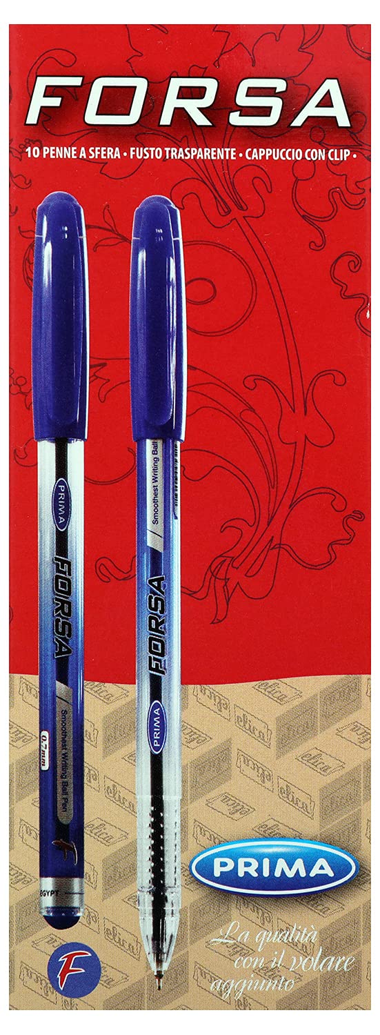 Prima Forsa Ballpoint Pen Fine - Pack of 10 Pieces - Black