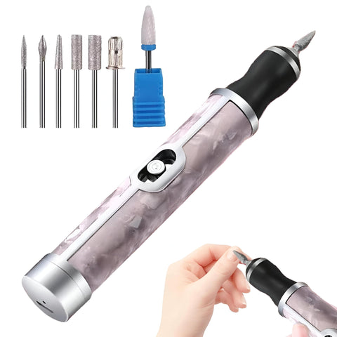 Professional Rechargeable Electric Nail File | Cordless Manicure and Pedicure Set | Smoothing Thick Toenails | 4 Professional Speed Settings for Easy Edge Shaping and Polishing (Gold)