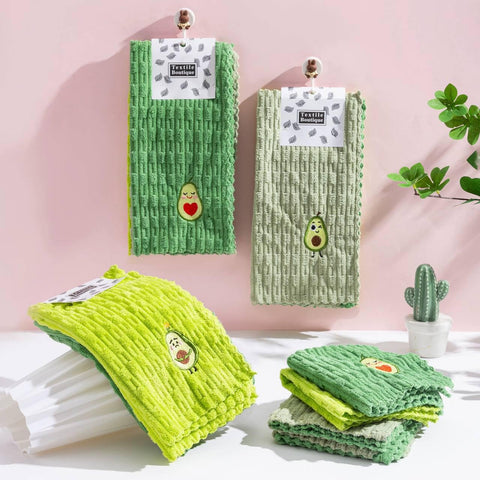Avocado Towel Set - Set of 4 Ultra Soft Quick Dry Towels - Kitchen Towels for Draining or Washing Dishes and Cookware - Absorbs Water and Quick Dry Odour Free