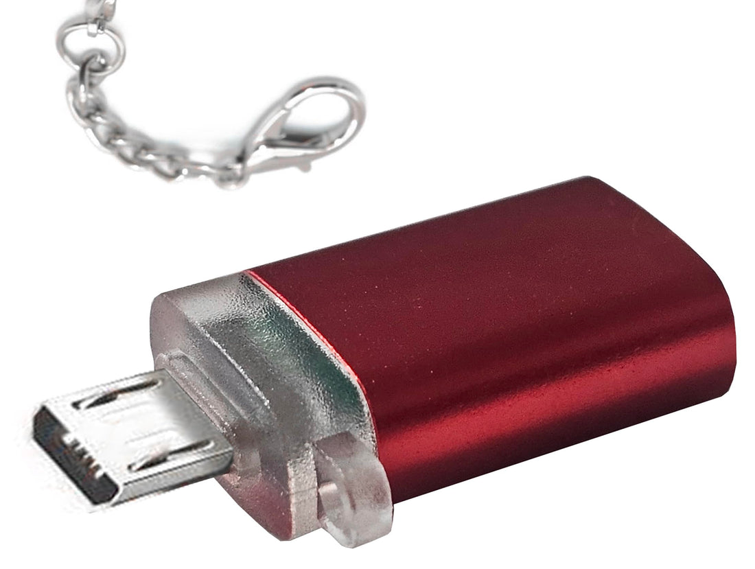 LED OTG Micro Male To USB 3.0 Female for Laptop and Mobile Phone Converter Adapter - (Red)