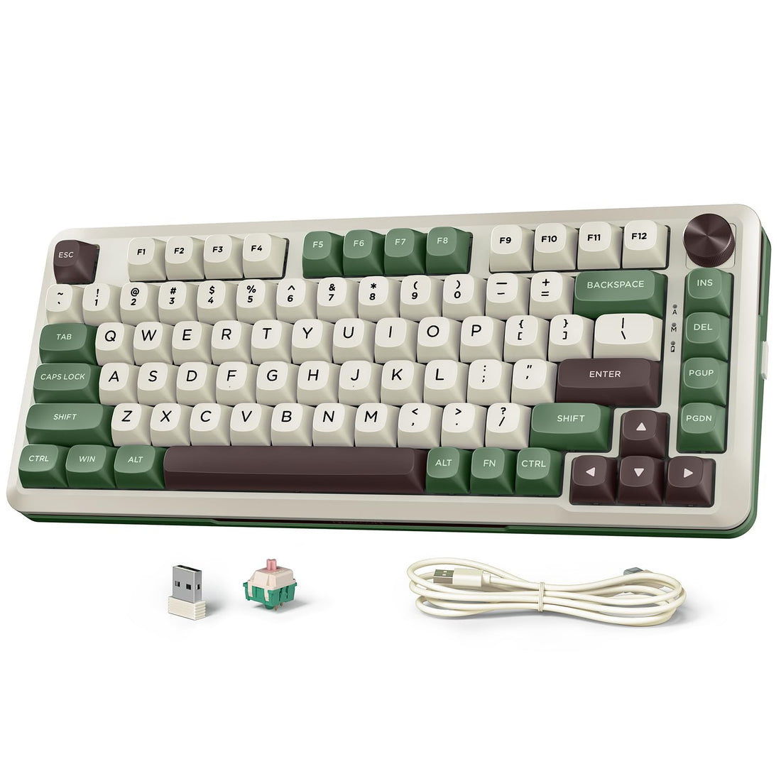 Redragon 75% Mechanical Keyboard, Gasket Mounted Wireless RGB Gaming Keyboard with Volume Knob, MDA-Profile, Pre-Lubed Linear Switches,81 Keys Tri-Mode Hot Swappable Keyboard for Pc/Tablet/Xbox/Ps4/5