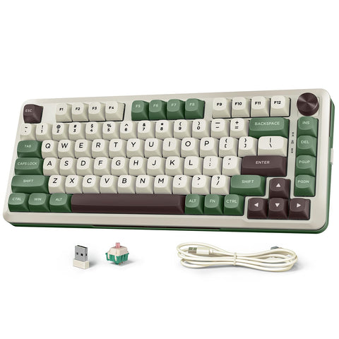 Redragon 75% Mechanical Keyboard, Gasket Mounted Wireless RGB Gaming Keyboard with Volume Knob, MDA-Profile, Pre-Lubed Linear Switches,81 Keys Tri-Mode Hot Swappable Keyboard for Pc/Tablet/Xbox/Ps4/5