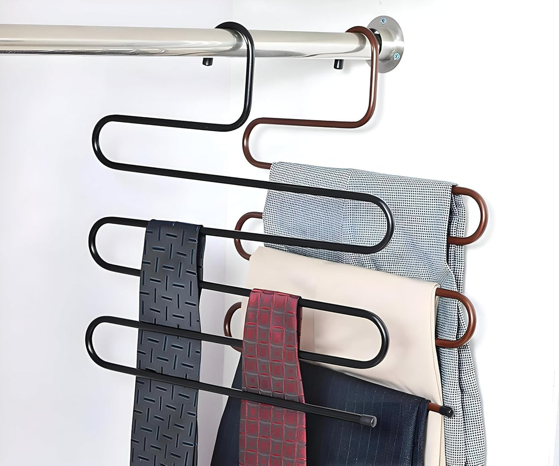 Multi Pants Spiral Hanger, Space Saving Closet Organizer for Trousers, Jeans, Hijabs & Scarves (Two packs)
