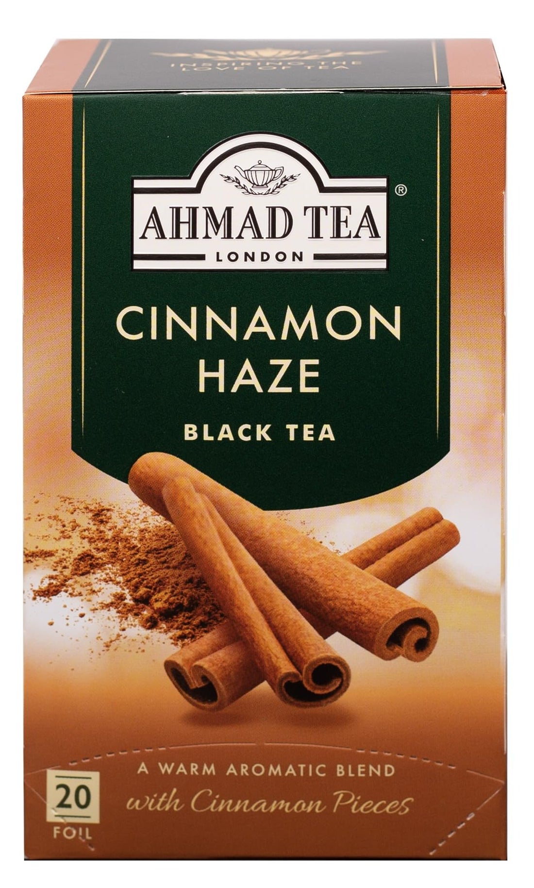 Ahmad Tea Cinnamon Haze Flavoured Black Tea With Cinnamon Pieces, 20 Foil Tea Bags