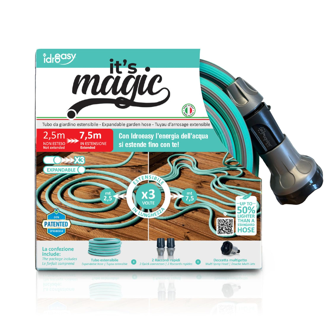 Idroeasy IDRO EASY 2710 - Manguera extensible Magic Soft Smart de 1/2" (12,5 mm.) extensión máxima 7,5 m.