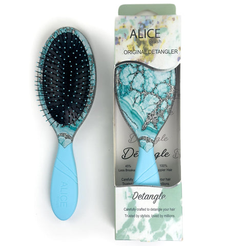 Alice Galaxy Hair Brush - Detangling Brush With Soft Bristles, Wet & Dry Hair, Flexible Smooth Glide, Gentle Tangle Control (Aqua Gemstone)