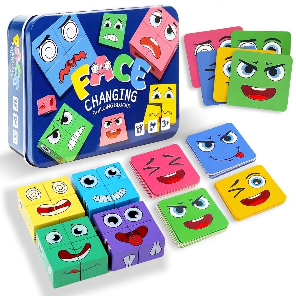 Wooden Face Changing Puzzle Game for Kids