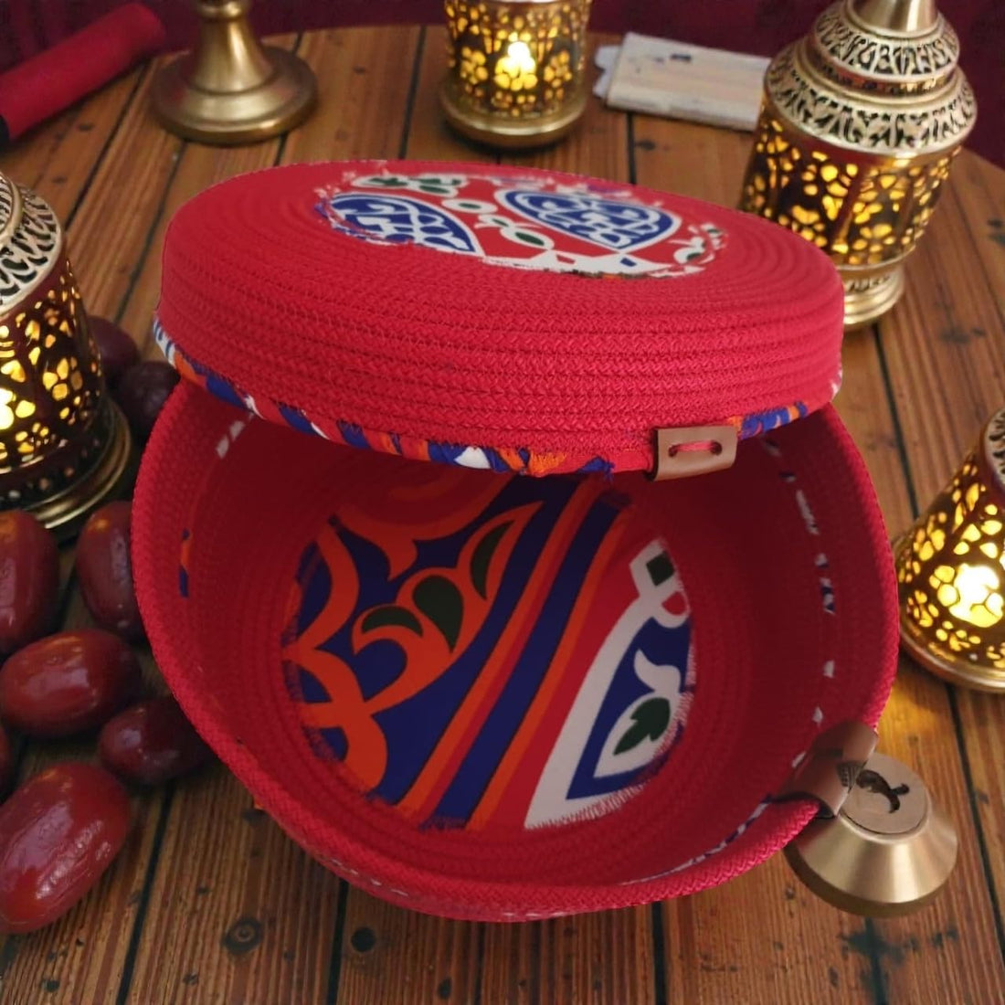 Ramadan Basket with lid,(10×22×10),from woven it