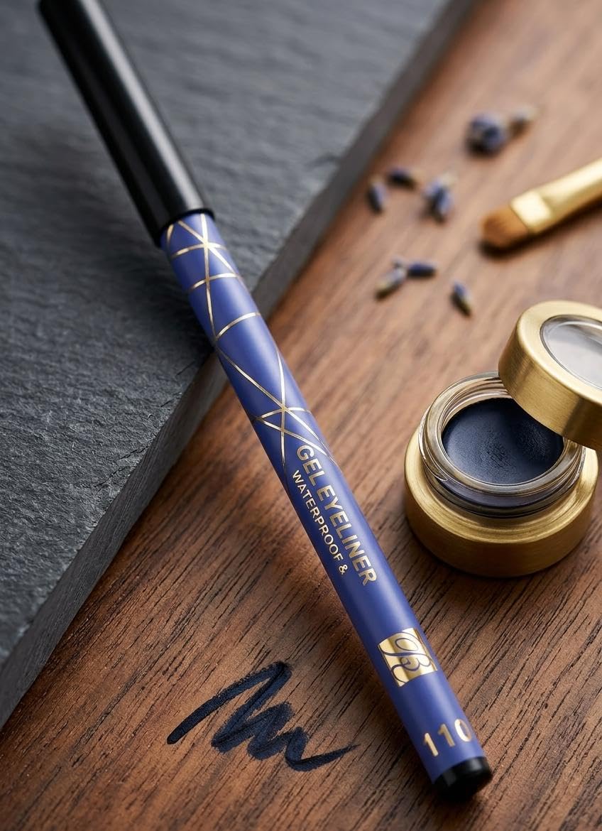 ROSE BEARY Professional Gel Kohl Waterproof Long Lasting Gel Kohl Soft Creamy Formula Provides Intense Blackness and Rich Color (Black 101, Pen + Sharpener)