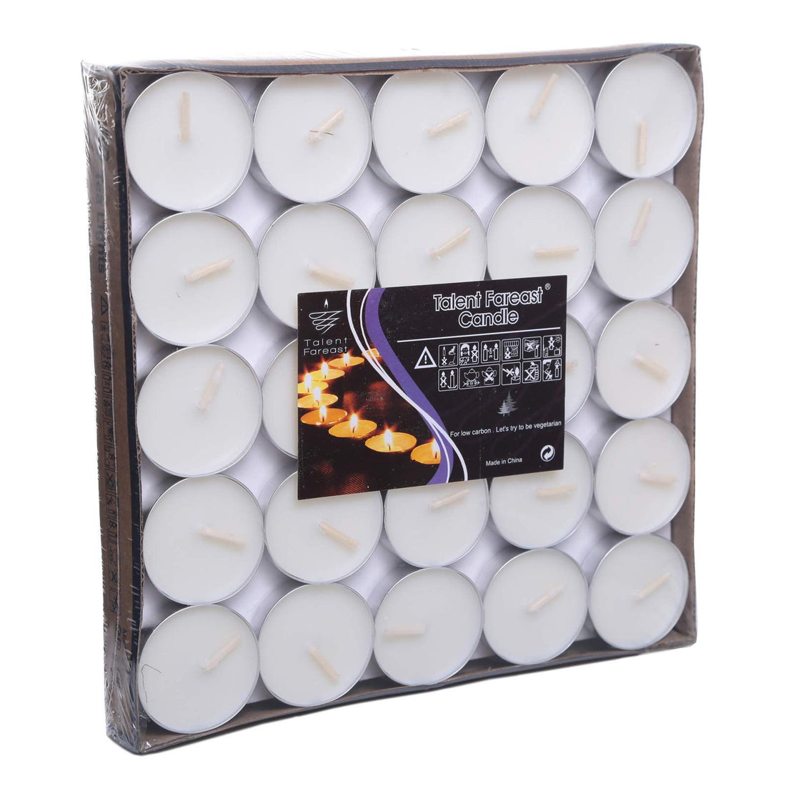 Wonka Tea Light Candle (White)-50 Pieces