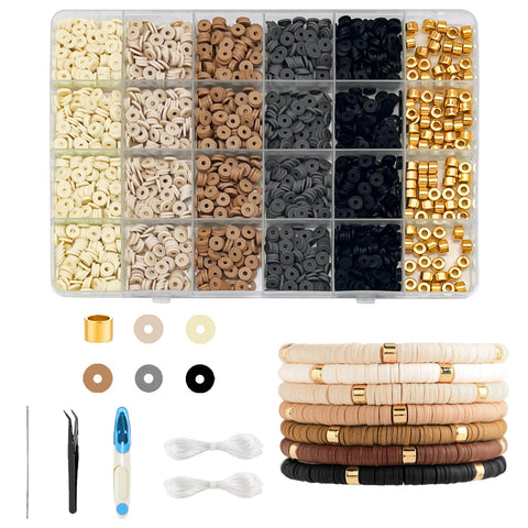 Coffee Bracelets Making Kit for Jewelry Making Clay Beads for Bracelets Making Clay Bead Kit Friendship