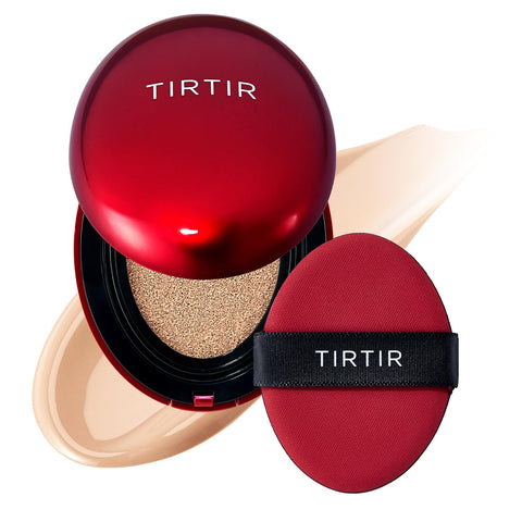 TIRITR Mask Fit Red Cushion Foundation | Japan's No.1 Choice, Long-Lasting, Lightweight, Buildable Coverage, Semi-Matte, All Skin Types, Korean Cushion, Mini (0.15 oz.), 21N Ivory