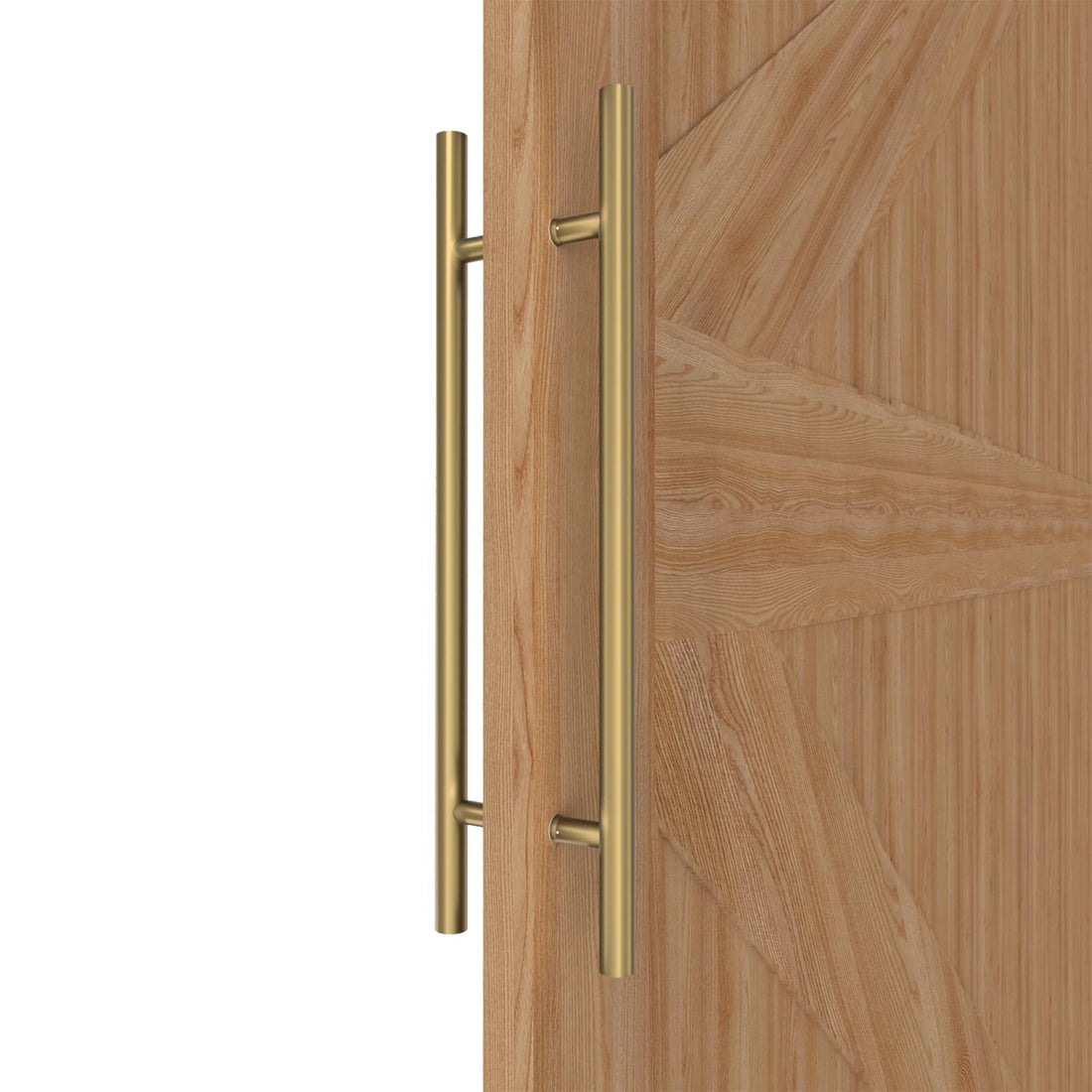 24 inch Round Stainless Steel Door Pull Push Handle Double Sided, French Sliding Barn Door Handle, H Shape Home Pull Handles, Gold