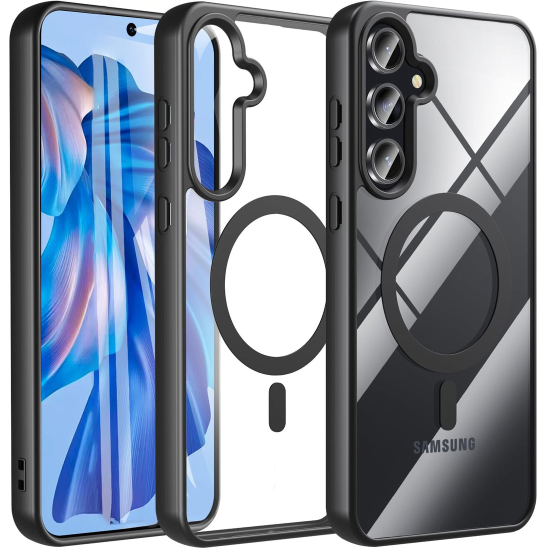 Dl3 Mobilak Magnetic Case for Samsung Galaxy A17 / Galaxy A26 5G Case [Compatible with MagSafe] [Shockproof Military Grade], Transparent Back Slim Bumper Cover Phone Case (Black)