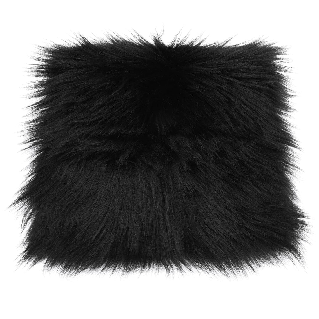 WLLHYF Faux Fur Squares Fabric 12 Inch Shaggy Fur Fabric Cuts Fluffy Fur Patches Plush Rug Chair Seat Cushion for DIY Crafts Christmas Gnomes Decorations Sewing (Black, 30 x 30 cm)