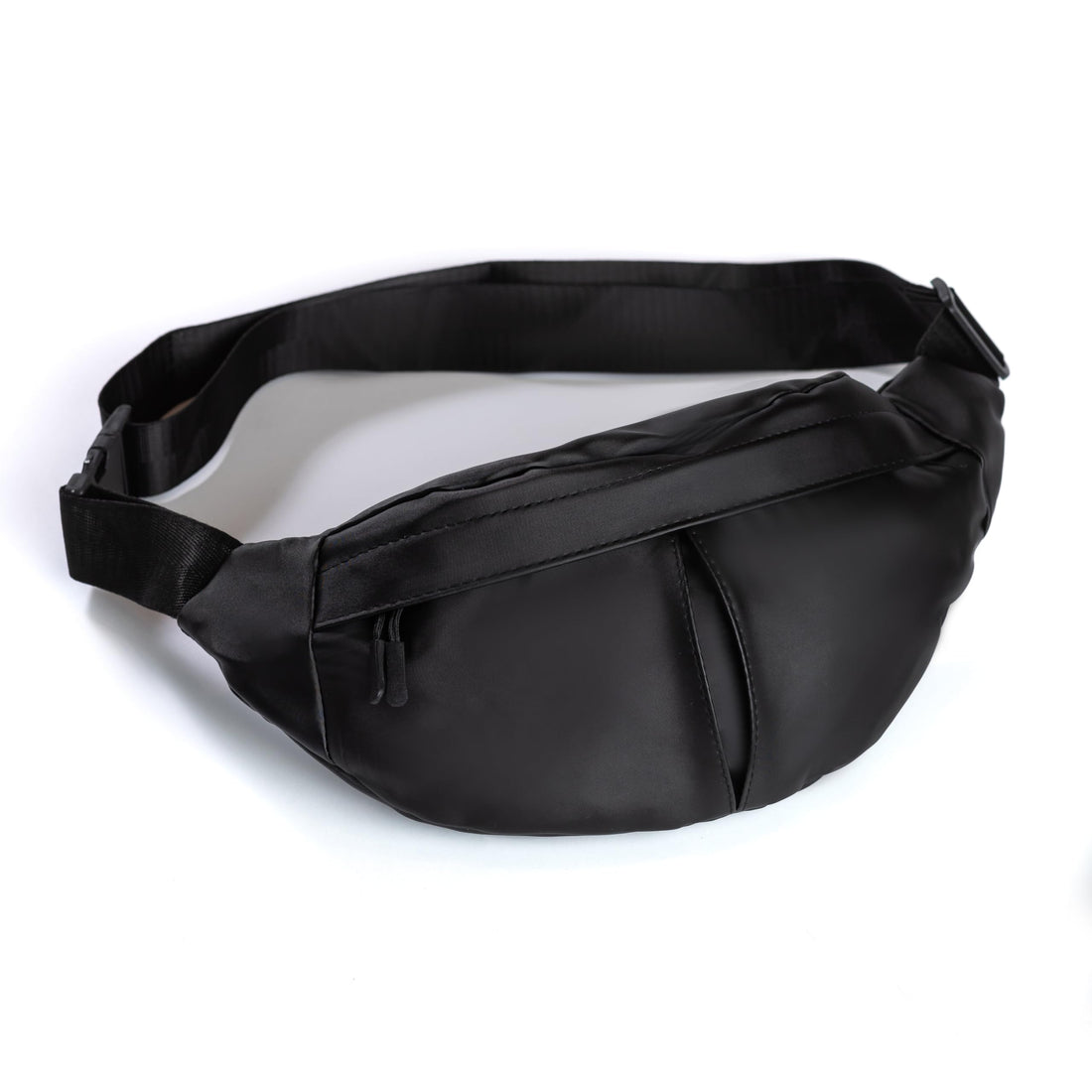 Unisex Medium Lightweight Fanny Pack, Waterproof, Adjustable Strap Polyester Blend Fabric (Black)