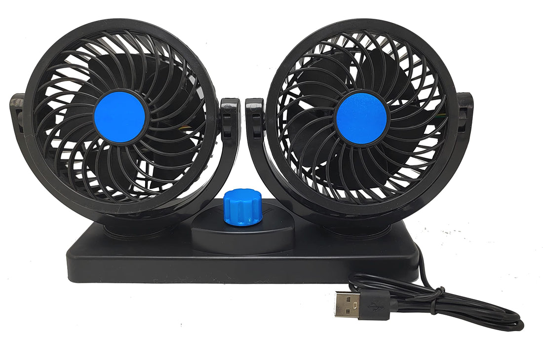 Generic Kapper Trade 2 Rotors All Direction Propellers - 2 Power Air Speed USB Power Air Speed Portable Cool Fan for Car, Office, Home and Camping